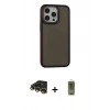 MARSİLYAN™- iPhone 14 Pro Max Kılıf Eksen Işık - Siyah Joko Magic 5D Hayalet Cam + Raze Metal Kamera Lens - GD
