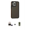 MARSİLYAN™- iPhone 14 Pro Max Kılıf Eksen Işık - Siyah Joko Magic 5D Hayalet Cam + Siyah Bilvis Titan Kamera Lens