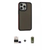MARSİLYAN™- iPhone 14 Pro Max Kılıf Eksen Işık - Siyah Joko Magic 5D Hayalet Cam + Siyah Bilvis Titan Kamera Lens