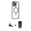 MARSİLYAN™- iPhone 14 Pro Max Kılıf Eksen Klasik Koleksiyonu - Şeffaf 360 Full Body Arka Koruyucu + Bilvis Titan Kamera Lens - GD