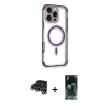 MARSİLYAN™- iPhone 14 Pro Max Kılıf Eksen Klasik Koleksiyonu - Şeffaf 360 Full Body Arka Koruyucu + Raze Metal Kamera Lens - GS