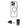 MARSİLYAN™- iPhone 14 Pro Max Kılıf Eksen Klasik Koleksiyonu - Şeffaf 360 Full Body Arka Koruyucu + Raze Metal Kamera Lens - GS