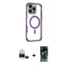 MARSİLYAN™- iPhone 14 Pro Max Kılıf Eksen Klasik Koleksiyonu - Şeffaf 360 Full Body Arka Koruyucu + Siyah Bilvis Titan Kamera Lens
