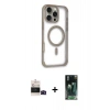 MARSİLYAN™- iPhone 14 Pro Max Kılıf Eksen Klasik Koleksiyonu - Şeffaf 360 Full Body Arka Koruyucu + Siyah Bilvis Titan Kamera Lens
