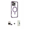 MARSİLYAN™- iPhone 14 Pro Max Kılıf Eksen Klasik Koleksiyonu - Şeffaf Pasifik Cam Ekran Koruyucu + Bilvis Titan Kamera Lens - GD