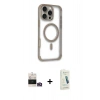 MARSİLYAN™- iPhone 14 Pro Max Kılıf Eksen Klasik Koleksiyonu - Şeffaf Pasifik Cam Ekran Koruyucu + Bilvis Titan Kamera Lens - GD