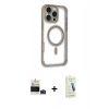 MARSİLYAN™- iPhone 14 Pro Max Kılıf Eksen Klasik Koleksiyonu - Şeffaf Pasifik Cam Ekran Koruyucu + Bilvis Titan Kamera Lens - DNMR