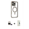 MARSİLYAN™- iPhone 14 Pro Max Kılıf Eksen Klasik Koleksiyonu - Şeffaf Pasifik Cam Ekran Koruyucu + Bilvis Titan Kamera Lens - GS