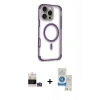MARSİLYAN™- iPhone 14 Pro Max Kılıf Eksen Klasik Koleksiyonu - Şeffaf Royal Nano Ekran Koruyucu + Bilvis Titan Kamera Lens - GS