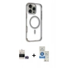 MARSİLYAN™- iPhone 14 Pro Max Kılıf Eksen Klasik Koleksiyonu - Şeffaf Royal Nano Ekran Koruyucu + Bilvis Titan Kamera Lens - GS