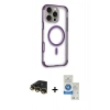 MARSİLYAN™- iPhone 14 Pro Max Kılıf Eksen Klasik Koleksiyonu - Şeffaf Royal Nano Ekran Koruyucu + Raze Metal Kamera Lens - GD