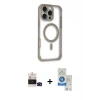 MARSİLYAN™- iPhone 14 Pro Max Kılıf Eksen Klasik Koleksiyonu - Şeffaf Royal Nano Ekran Koruyucu + Siyah Bilvis Titan Kamera Lens
