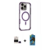 MARSİLYAN™- iPhone 14 Pro Max Kılıf Eksen Klasik Koleksiyonu - Siyah 18D Cam Ekran Koruyucu + Bilvis Titan Kamera Lens - DNMR