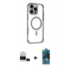 MARSİLYAN™- iPhone 14 Pro Max Kılıf Eksen Klasik Koleksiyonu - Siyah 18D Cam Ekran Koruyucu + Bilvis Titan Kamera Lens - SH
