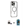 MARSİLYAN™- iPhone 14 Pro Max Kılıf Eksen Klasik Koleksiyonu - Siyah 18D Cam Ekran Koruyucu + Bilvis Titan Kamera Lens - DNMR