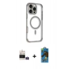 MARSİLYAN™- iPhone 14 Pro Max Kılıf Eksen Klasik Koleksiyonu - Siyah 18D Cam Ekran Koruyucu + Bilvis Titan Kamera Lens - GS