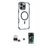 MARSİLYAN™- iPhone 14 Pro Max Kılıf Eksen Klasik Koleksiyonu - Siyah 360 Mat Full Body Arka Koruyucu + Bilvis Titan Kamera Lens - GS