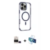 MARSİLYAN™- iPhone 14 Pro Max Kılıf Eksen Klasik Koleksiyonu - Siyah 3D Antistatik Cam Ekran Koruyucu + Bilvis Titan Kamera Lens - SH