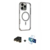 MARSİLYAN™- iPhone 14 Pro Max Kılıf Eksen Klasik Koleksiyonu - Siyah 3D Antistatik Cam Ekran Koruyucu + Raze Metal Kamera Lens - GD