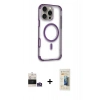 MARSİLYAN™- iPhone 14 Pro Max Kılıf Eksen Klasik Koleksiyonu - Siyah 6D Mat Seramik Hayalet Nano Ekran Koruyucu + Bilvis Titan Kamera Lens - GS