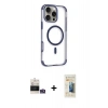 MARSİLYAN™- iPhone 14 Pro Max Kılıf Eksen Klasik Koleksiyonu - Siyah 6D Mat Seramik Hayalet Nano Ekran Koruyucu + Bilvis Titan Kamera Lens - GS