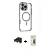 MARSİLYAN™- iPhone 14 Pro Max Kılıf Eksen Klasik Koleksiyonu - Siyah 6D Mat Seramik Hayalet Nano Ekran Koruyucu + Raze Metal Kamera Lens - GD