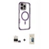 MARSİLYAN™- iPhone 14 Pro Max Kılıf Eksen Klasik Koleksiyonu - Siyah 6D Mat Seramik Hayalet Nano Ekran Koruyucu + Gold Bilvis Titan Kamera Lens
