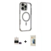 MARSİLYAN™- iPhone 14 Pro Max Kılıf Eksen Klasik Koleksiyonu - Siyah 6D Mat Seramik Hayalet Nano Ekran Koruyucu + Gold Bilvis Titan Kamera Lens
