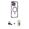 MARSİLYAN™- iPhone 14 Pro Max Kılıf Eksen Klasik Koleksiyonu - Siyah 6D Mat Seramik Hayalet Nano Ekran Koruyucu + Bilvis Titan Kamera Lens - SH