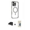 MARSİLYAN™- iPhone 14 Pro Max Kılıf Eksen Klasik Koleksiyonu - Siyah 6D Mat Seramik Hayalet Nano Ekran Koruyucu + Raze Metal Kamera Lens - GS