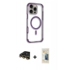 MARSİLYAN™- iPhone 14 Pro Max Kılıf Eksen Klasik Koleksiyonu - Siyah 6D Mat Seramik Hayalet Nano Ekran Koruyucu + Raze Metal Kamera Lens - GD