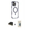MARSİLYAN™- iPhone 14 Pro Max Kılıf Eksen Klasik Koleksiyonu - Siyah 6D Mat Seramik Hayalet Nano Ekran Koruyucu + Raze Metal Kamera Lens - GD