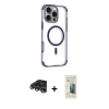 MARSİLYAN™- iPhone 14 Pro Max Kılıf Eksen Klasik Koleksiyonu - Siyah 6D Mat Seramik Hayalet Nano Ekran Koruyucu + Raze Metal Kamera Lens - GS