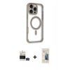 MARSİLYAN™- iPhone 14 Pro Max Kılıf Eksen Klasik Koleksiyonu - Siyah 6D Mat Seramik Hayalet Nano Ekran Koruyucu + Bilvis Titan Kamera Lens - GS