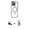 MARSİLYAN™- iPhone 14 Pro Max Kılıf Eksen Klasik Koleksiyonu - Siyah 6D Mat Seramik Hayalet Nano Ekran Koruyucu + Bilvis Titan Kamera Lens - SH