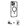 MARSİLYAN™- iPhone 14 Pro Max Kılıf Eksen Klasik Koleksiyonu - Siyah Bilvis 3D Mat Cam Ekran Koruyucu + Bilvis Titan Kamera Lens - GS