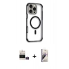 MARSİLYAN™- iPhone 14 Pro Max Kılıf Eksen Klasik Koleksiyonu - Siyah Bilvis 3D Mat Cam Ekran Koruyucu + Bilvis Titan Kamera Lens - GD