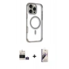 MARSİLYAN™- iPhone 14 Pro Max Kılıf Eksen Klasik Koleksiyonu - Siyah Bilvis 3D Mat Cam Ekran Koruyucu + Bilvis Titan Kamera Lens - GS