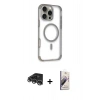 MARSİLYAN™- iPhone 14 Pro Max Kılıf Eksen Klasik Koleksiyonu - Siyah Bilvis 3D Mat Cam Ekran Koruyucu + Raze Metal Kamera Lens - GS