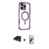 MARSİLYAN™- iPhone 14 Pro Max Kılıf Eksen Klasik Koleksiyonu - Siyah Bilvis 3D Mat Cam Ekran Koruyucu + Raze Metal Kamera Lens - GS
