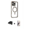 MARSİLYAN™- iPhone 14 Pro Max Kılıf Eksen Klasik Koleksiyonu - Siyah Bilvis 3D Mat Cam Ekran Koruyucu + Raze Metal Kamera Lens - GS