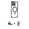 MARSİLYAN™- iPhone 14 Pro Max Kılıf Eksen Klasik Koleksiyonu - Siyah Bilvis 3D Mat Cam Ekran Koruyucu + Bilvis Titan Kamera Lens - SH