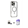 MARSİLYAN™- iPhone 14 Pro Max Kılıf Eksen Klasik Koleksiyonu - Siyah Bilvis 5in1 3D Magic Cam Ekran Koruyucu + Gümüş Bilvis Titan Kamera Lens