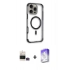 MARSİLYAN™- iPhone 14 Pro Max Kılıf Eksen Klasik Koleksiyonu - Siyah Bilvis 5in1 3D Magic Cam Ekran Koruyucu + Bilvis Titan Kamera Lens - GD