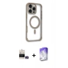 MARSİLYAN™- iPhone 14 Pro Max Kılıf Eksen Klasik Koleksiyonu - Siyah Bilvis 5in1 3D Magic Cam Ekran Koruyucu + Gümüş Bilvis Titan Kamera Lens