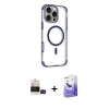 MARSİLYAN™- iPhone 14 Pro Max Kılıf Eksen Klasik Koleksiyonu - Siyah Bilvis 5in1 5D Magic Hayalet Cam Ekran Koruyucu + Bilvis Titan Kamera Lens - SH
