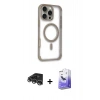 MARSİLYAN™- iPhone 14 Pro Max Kılıf Eksen Klasik Koleksiyonu - Siyah Bilvis 5in1 5D Magic Hayalet Cam Ekran Koruyucu + Raze Metal Kamera Lens - GS