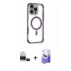 MARSİLYAN™- iPhone 14 Pro Max Kılıf Eksen Klasik Koleksiyonu - Siyah Bilvis 5in1 5D Magic Hayalet Cam Ekran Koruyucu + Bilvis Titan Kamera Lens - SH