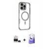 MARSİLYAN™- iPhone 14 Pro Max Kılıf Eksen Klasik Koleksiyonu - Siyah Bilvis 5in1 5D Magic Hayalet Cam Ekran Koruyucu + Bilvis Titan Kamera Lens - SH