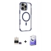 MARSİLYAN™- iPhone 14 Pro Max Kılıf Eksen Klasik Koleksiyonu - Siyah Bilvis 5in1 5D Magic Hayalet Cam Ekran Koruyucu + Bilvis Titan Kamera Lens - GS